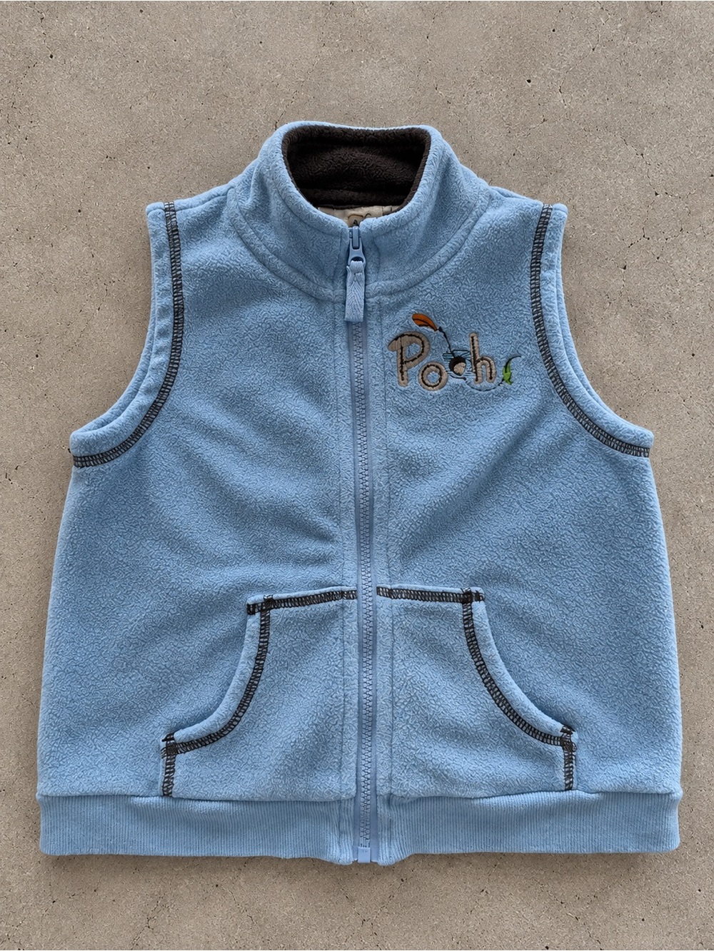 Y2K Disney Winnie the Pooh Fleece Vest 18/24M with Autumn embroidery